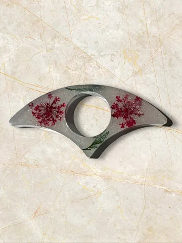 Bague de lecture en résine fait main - création unique et originale