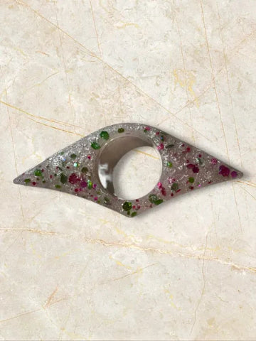 Bague de lecture en résine fait main - création unique et originale