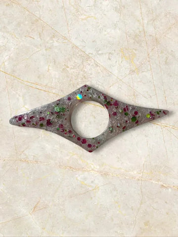 Bague de lecture en résine fait main - création unique et originale