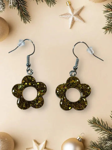 Boucles d'oreilles mini fleurs en résine - fait main
