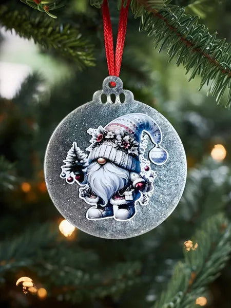 Boule plate en plexi et résine fond gris