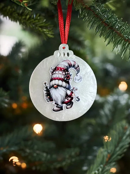 Boule plate en plexi et résine fond blanc