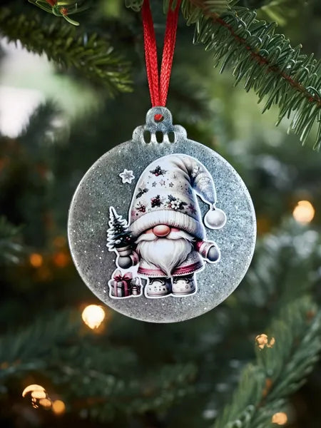 Boule plate en plexi et résine fond gris