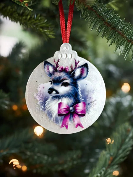 Boule plate en plexi et résine fond blanc