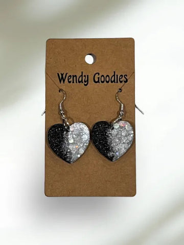 Boucle d'oreille en résine - fait main