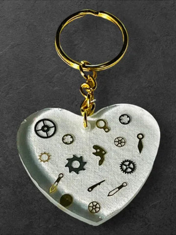 Porte-clés en résine fait main - création unique et originale