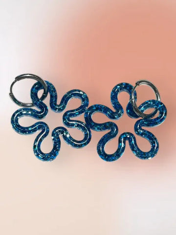 Boucles d'oreilles en résine - création artisanale avec éléments interchangeable