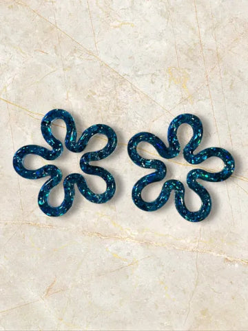 Boucles d'oreilles en résine - création artisanale avec éléments interchangeable