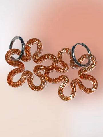 Boucles d'oreilles en résine - création artisanale avec éléments interchangeable