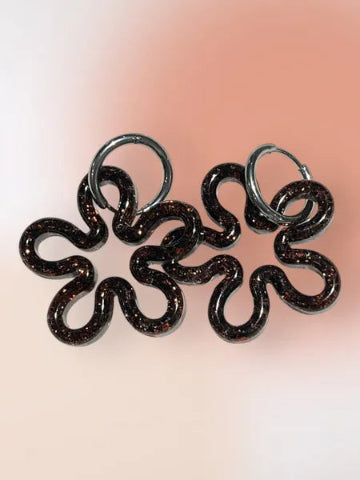 Boucles d'oreilles en résine - création artisanale avec éléments interchangeable