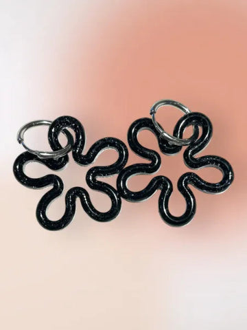 Boucles d'oreilles en résine - création artisanale avec éléments interchangeable