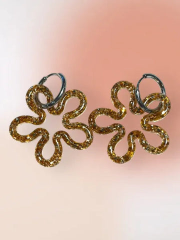 Boucles d'oreilles en résine - création artisanale avec éléments interchangeable