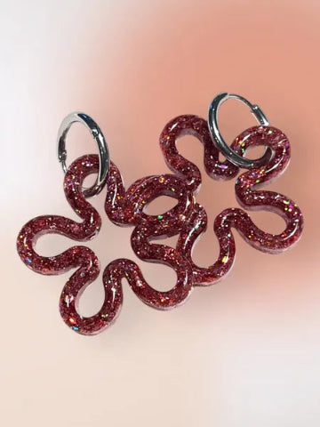 Boucles d'oreilles en résine - création artisanale avec éléments interchangeable