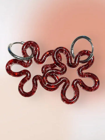 Boucles d'oreilles en résine - création artisanale avec éléments interchangeable