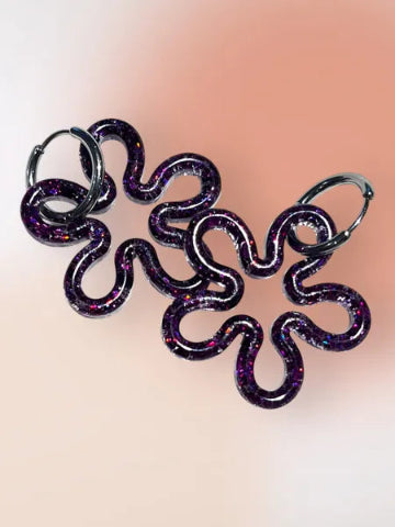 Boucles d'oreilles en résine - création artisanale avec éléments interchangeable