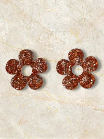 Boucles d'oreilles en résine - création artisanale avec éléments interchangeable