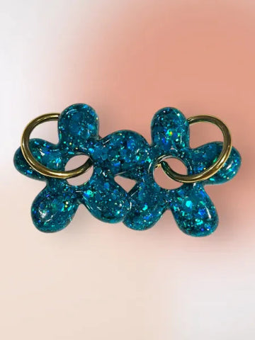 Boucles d'oreilles en résine - création artisanale avec éléments interchangeable