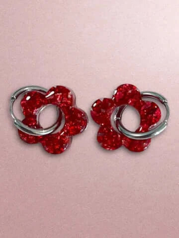 Boucles d'oreilles en résine - création artisanale avec éléments interchangeable