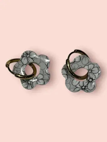 Boucles d'oreilles en résine - création artisanale avec éléments interchangeable