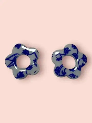 Boucles d'oreilles en résine - création artisanale avec éléments interchangeable