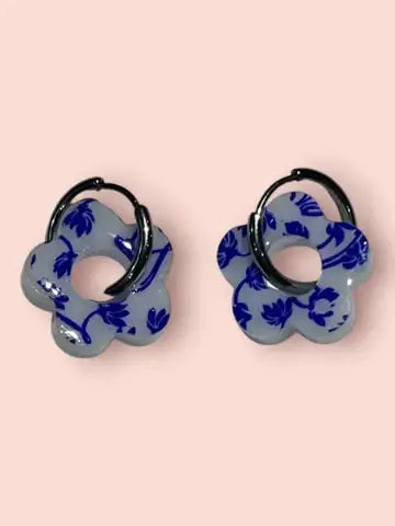 Boucles d'oreilles en résine - création artisanale avec éléments interchangeable