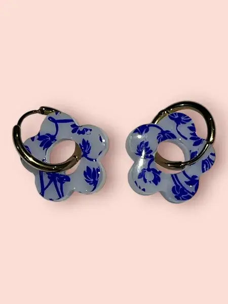 Boucles d'oreilles en résine - création artisanale avec éléments interchangeable