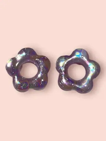 Boucles d'oreilles en résine - création artisanale avec éléments interchangeable