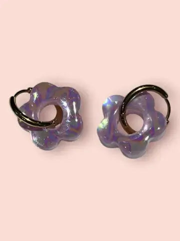 Boucles d'oreilles en résine - création artisanale avec éléments interchangeable