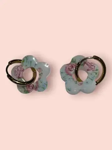 Boucles d'oreilles en résine - création artisanale avec éléments interchangeable