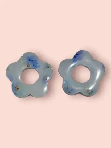 Boucles d'oreilles en résine - création artisanale avec éléments interchangeable