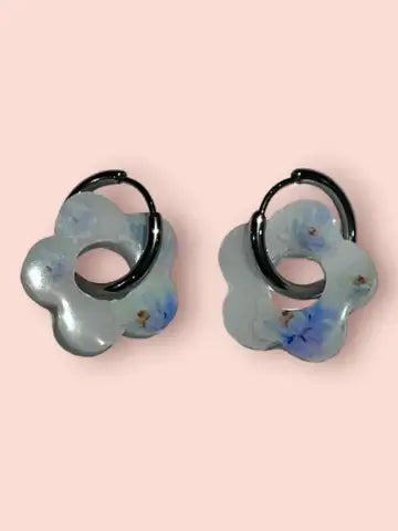 Boucles d'oreilles en résine - création artisanale avec éléments interchangeable
