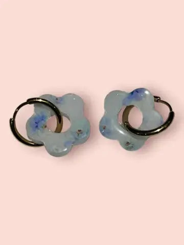 Boucles d'oreilles en résine - création artisanale avec éléments interchangeable