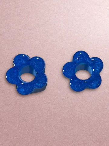 Boucles d'oreilles en résine - création artisanale avec éléments interchangeable