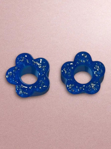 Boucles d'oreilles en résine - création artisanale avec éléments interchangeable