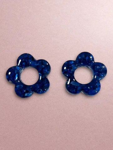 Boucles d'oreilles en résine - création artisanale avec éléments interchangeable