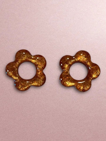 Boucles d'oreilles en résine - création artisanale avec éléments interchangeable