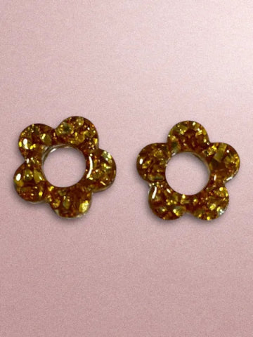 Boucles d'oreilles en résine - création artisanale avec éléments interchangeable