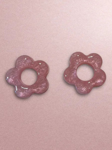 Boucles d'oreilles en résine - création artisanale avec éléments interchangeable