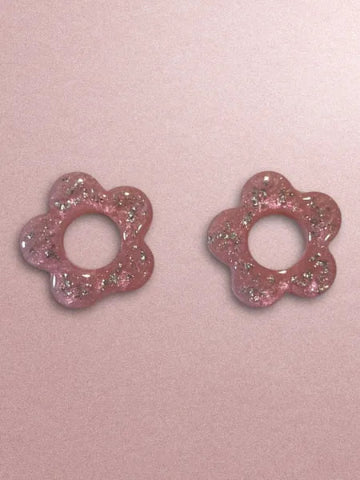 Boucles d'oreilles en résine - création artisanale avec éléments interchangeable