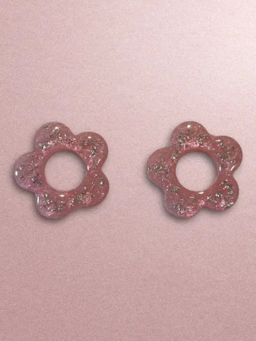 Boucles d'oreilles en résine - création artisanale avec éléments interchangeable