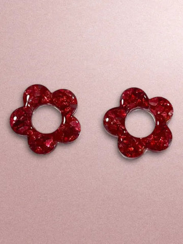 Boucles d'oreilles en résine - création artisanale avec éléments interchangeable