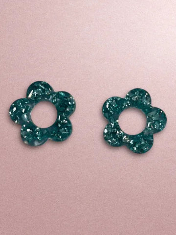 Boucles d'oreilles en résine - création artisanale avec éléments interchangeable