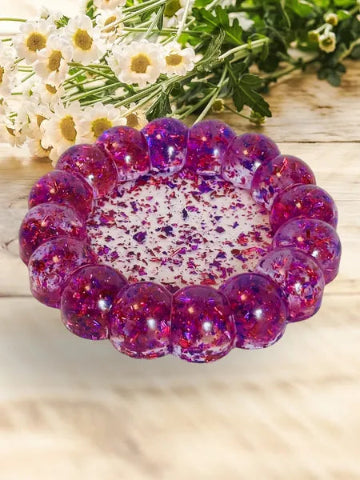 Plateau en résine fait main - accessoire de décoration artisanale