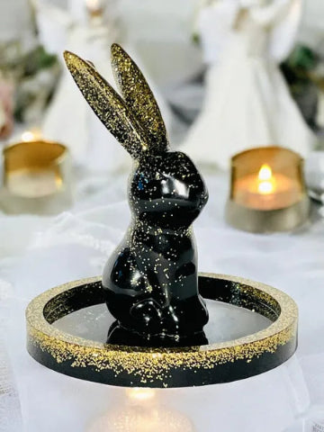 Plateau bijoux en résine fait main - accessoire de décoration artisanale