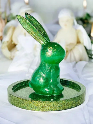 Plateau bijoux en résine fait main - accessoire de décoration artisanale