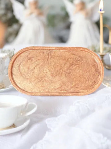Plateau en résine fait main - accessoire de décoration artisanale