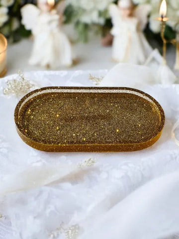 Plateau en résine fait main - accessoire de décoration artisanale