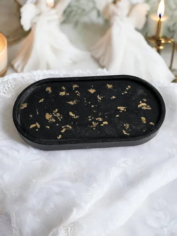 Plateau en résine fait main - accessoire de décoration artisanale