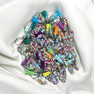 Porte-clés en résine fait main - création unique et originale