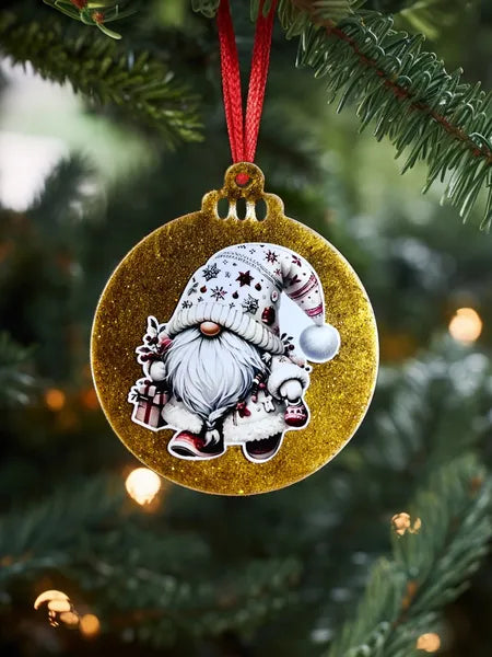 Boule plate en plexi et résine fond doré